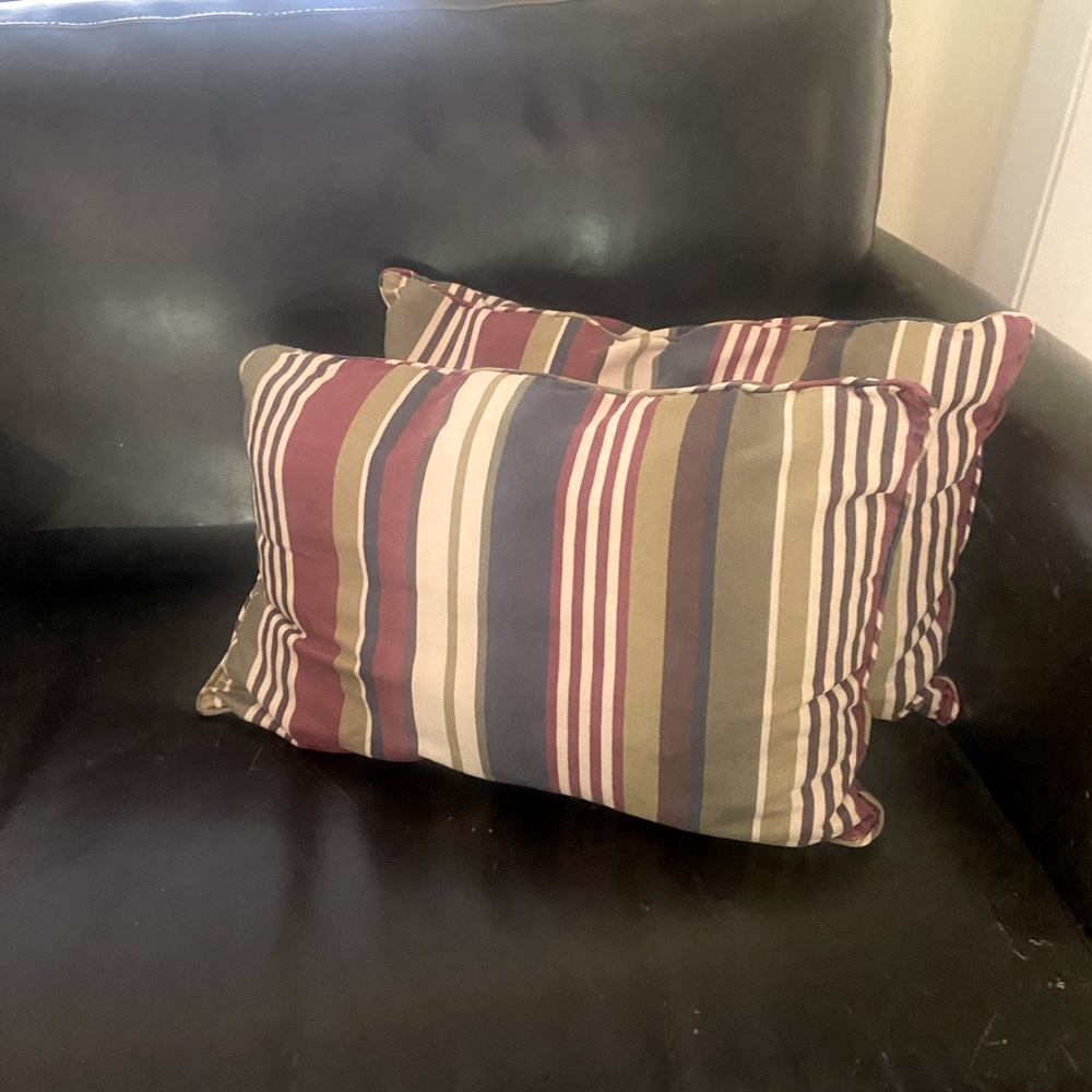 Set of 2 striped accent pillows